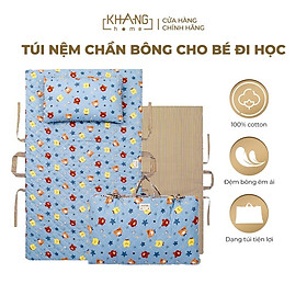 Túi Nệm Chần Bông Khang Home Cho Trẻ Đi Học Kèm Gối Nằm 70x120cm