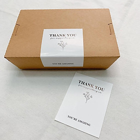 (4 Mẫu) Tem Dán Niêm Phong Hộp Carton Thank You - Nhãn Dán Hộp Quà Carton Sticker Thank You - Tem Dán Cám Ơn 7x10