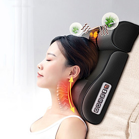 Gối Massage Hồng Ngoại Cao Cấp Thế Hệ Mới, Mát Xa Đa Chức Năng Như Cổ, Lương, Eo, Đùi, Chân, Chuờm Nóng Băng Ngọc Bích - Hàng Chính Hãng