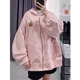 Áo Khoác Bomber_ Tay Cánh Dơi Phồng Phom Rộng_Chất Nỉ Bông Ngoại Nhập Không Xù Lông_Hàng May 2 Lớp Nón Siêu Kute_Freesiz