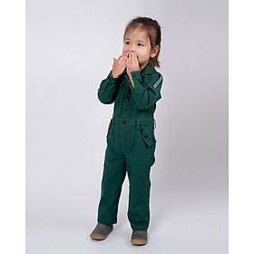 Jumpsuit Trẻ em Unisex_ Yvette LIBBY N'guyen Paris_SPIRIT ST. LOUIS_Màu Xanh (Forest Boime), Vải lanh cao cấp viền cotton lụa Ý
