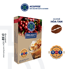 Cà phê hòa tan K Coffee 3 in 1 Delight đậm đà vị cà phê sữa đá 85G Hộp 5