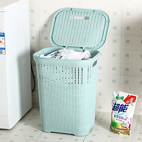 Mua Giỏ đựng đồ quần áo có nắp Hàn Quốc ( Tặng Sét 5 Móc áo Inox Xoắn Dài 40cm )