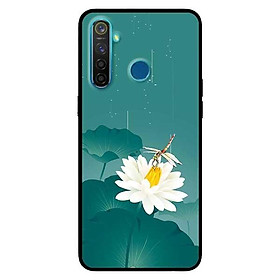 Ốp lưng dành cho Realme 3 - Realme 3 Pro - Realme 5 / 5s / 5i / 6i / 6i - Realme 5 Pro mẫu Hoa Trắng Chuồn Chuồn