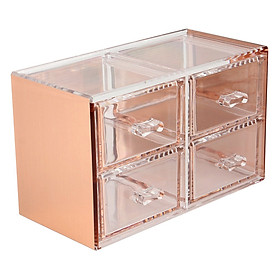 Hộp Đựng Trang Sức Bốn Ngăn Kéo Chất Liệu Acrylic (Rose Gold)