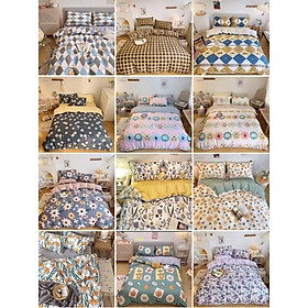 “Sale” Bộ Chăn Ga Gối Cotton Living 100%cotton Hàng Nhập Khẩu 3-4 Món