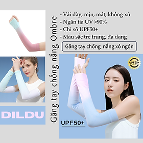 Găng tay chống nắng xỏ ngón 2 màu ombre thời trang - Bao tay chống nắng Ombre Sun Protection Sleeves