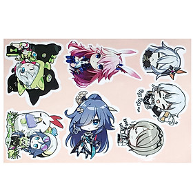 Bộ sticker chống thấm nước trang trí mũ bảo hiểm, đàn, guitar, ukulele, điện thoại laptop, dán sticker macbook sticker chủ đề totoro, vô diện, one piece, pikachu, nyanko sensei, honkai impact - Hàng chính hãng