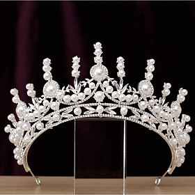 Vương miện cô dâu đính đá hạt trai cao 8cm Giangpkc SP221318