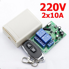 Công tắc điều khiển từ xa 2 cổng (2 kênh) 10A/220V tần số 433mHz - có thể đảo chiều động cơ 220v