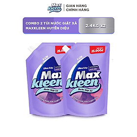 Combo 2 Túi Nước Giặt Xả Maxkleen Hương Nước Hoa Huyền Diệu 2.4kg túi