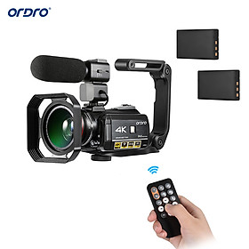 Máy Quay Kỹ Thuật Số Ordro Ac3 4K Kết Nối Wifi Màn Hình Cảm Ứng LCD Ống Kính Góc Rộng Micro Ngoài Ống Kính Máy Ảnh Với 2 Pin Có Thể Sạc Lại Giá Đỡ Máy Ảnh (24Mp 30X 3.1Inch 0.39X)