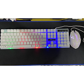 Mua Bộ phím chuột chuyên game led 7 màu G21B HN thiết kế cực đẹp với các đường nét góc cạnh cá tính(màu trắng)