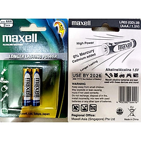 Pin Alkaline AAA vỉ 2 viên MAXELL LR032B Hàng chính hãng