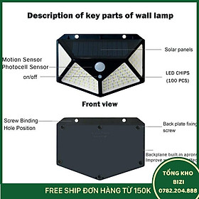 Mua Đèn Năng Lượng Mặt Trời 100 Led - 3 Chế Độ Sáng  Đèn Năng Lượng Mặt Trời Cảm Biến Chuyển Động Cảm Biến Chống Nước Đèn 3 Chế Độ Dùng Ngoài Trời Sân Vườn - Free Ship Toàn Quốc