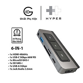 Mua Hub HyperDrive HD499 6IN1 HDMI 4K/60HZ Cổng Chuyển Đổi Type C Đa Phương Diện Dành Cho iPad Pro - Hàng Chính Hãng