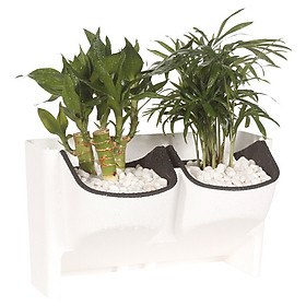 Stackable 2-Pocket Vertical Wall Planter Self Watering Hanging Garden Flower Pot Planter for Indoor/Outdoor