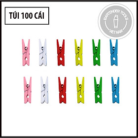 Mua (100 cái ) Kẹp gỗ nhiều màu decor cocktail