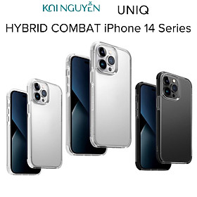 Ốp Lưng UNIQ Hybrid Combat Dành Cho iPhone 14 PRO MAX / 14 PRO / 14 PLUS / 14, Lưng Trong, Viền Nhiều Màu - Hàng Chính Hãng