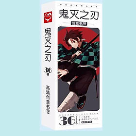 Bookmark Kimetsu No Yaiba hộp ảnh tập ảnh đánh dấu sách kẹp sách tiện lợi 36 tấm anime chibi dụng cụ học tập tặng ảnh thiết kế vcone