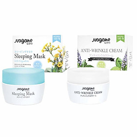 Combo Kem Chống Lão Hóa Trắng Da Và Mặt Nạ Ngủ Nagano  - ANTI-WRINKLE CREAM & SLEEPING MASK Nagano - Xóa mờ nếp nhăn và bổ xung dưỡng chất, phục hồi và tái tạo da khi ngủ