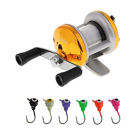 Mini Trolling Reel Winter Ice Fishing Reel Wheel Baitcasting Drum Reel Jigs Hook