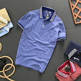 Áo thun nam cổ bẻ kiểu trơn có 1 túi áo