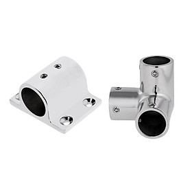 Marine Grade 316 Stainless Steel 1'' 25mm Boat Hand Rail Fitting 3 Way Corner Elbow with Rectangle Base Mount Hardware Accessories