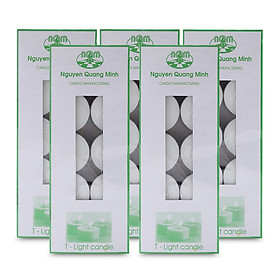 Mua Combo 5 Hộp nến tealight Quang Minh Candle FtraMart NQM2561 (trắng)