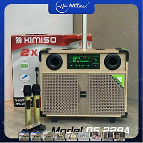 Hình ảnh Loa kéo QS 229A - Loa kéo di động bass 2.5 tấc - Kèm 2 micro không dây - Loa kẹo kéo xách tay du lịch - Có remote, đầy đủ kết nối bluetooth, AUX, USB, SD card - Thiết kế vỏ gỗ sang trọng, âm thanh sống động