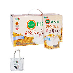 Lốc 20 túi Sữa đậu nành, hạnh nhân và óc chó Vegemil 190ml - Tặng 1 túi vải canvas