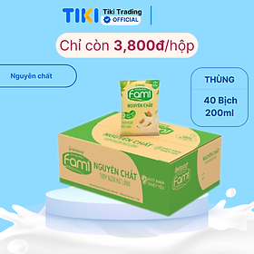 Thùng Sữa đậu nành Fami nguyên chất (200ml x 40 Bịch)