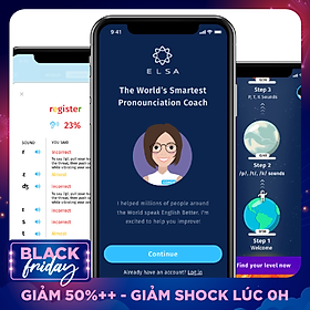 Phát âm tiếng Anh chuẩn bản xứ cùng ELSA SPEAK - Gói học ELSA Pro thời hạn 1 năm