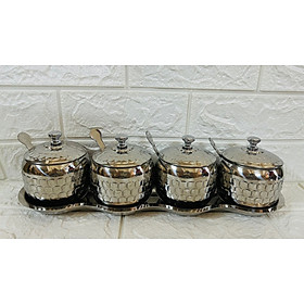 Mua combo 4 hũ đựng gia vị inox cao cấp