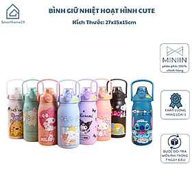 Mua Bình Giữ Nhiệt Hình Thú Inox 316 1000ml Có Quai Xách  Nắp Bật Tiện Lợi - Giữ Nóng Lạnh Lâu Dài - Giao Hoạ Tiết Ngẫu Nhiên - HÀNG CHÍNH HÃNG MINIIN