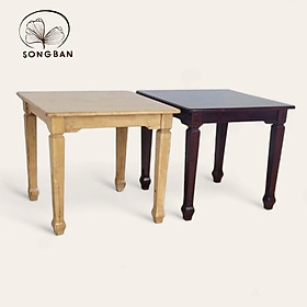 Mua Bàn Gỗ Cao Su Vuông 80x80 cm Nhiều Màu Chân Cách Điệu - Hàng VN Xuất Khẩu