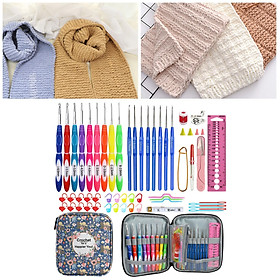 Crochet DIY Craft Accessories Set, Crochet Hooks Kit with Storage Case, Comfortable Grip Knitting Needles Weave Yarn Kits for Beginners &amp; Lovers