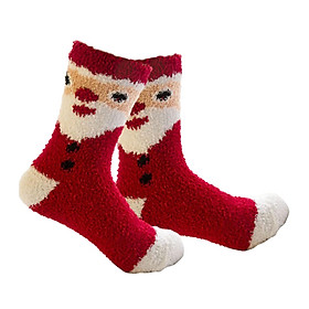 Christmas Fuzzy Socks Cute Soft Funny Sleeping Socks for Festive House Party