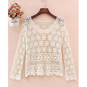 Áo len lỗ mỏng khoác ngoài dài tay AO21 cao cấp Free size