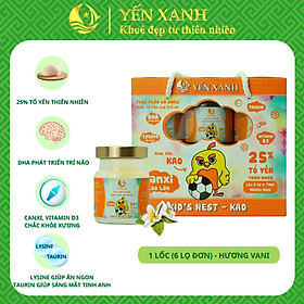 25% tổ yến - Thực phẩm bổ sung: Nước tổ yến chưng dành cho trẻ em Kid's nest - Kao hương vani - YẾN XANH - Lốc 6 lọ x 70ml