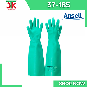 Mua Găng tay cao su Nitrile Ansell 37-185 chống hóa chất   chống dầu   chống nước   lót cotton thấm hút mồ hôi tốt