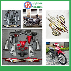 Bộ Nhựa Dàn áo Wave S100 Màu Đỏ , Đen - tặng team 3 lớp