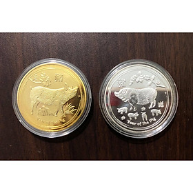 Mua Cặp xu con Heo của Úc vàng và bạc kỷ niệm 2019  tuổi Hợi sưu tầm