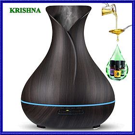 Máy Khuếch Tán Tinh Dầu Tuylip 500ml Tặng 3 Chai Sả Chanh + Bạc Hà + Oải Hương 10ml Nhập Khẩu Nguyên Chất - Máy Xông Tinh Dầu Xông Phòng 30m2  - Giúp Khuếch Tán Tinh Dầu, Tỏa Hương Tinh Dầu, Tạo Độ Ẩm - Tặng Kèm Remote Điều Khiển - Đèn Led 7 Màu