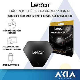 Đầu đọc thẻ nhớ Lexar Professional Multi-Card 3-in-1 USB 3.1 Reader, hỗ trợ thẻ SD, Micro SD và CompactFlash - HÀNG CHÍNH HÃNG