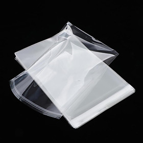 100x Clear Plastic Flat Cellophane Bag Adhesive for Clothing 10.2 X 7.1inch