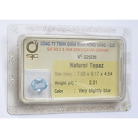 Mua Viên đá kiểm định Topaz xanh tự nhiên mài giác oval