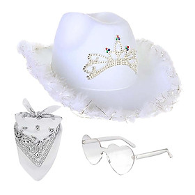 Western Cowboy Hat Trendy Women Cowgirl Costume for Birthday Halloween Party