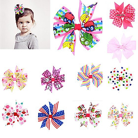 10x Cute Girls Holiday Party Headwear Ribbon Bow Hair Clips Pins Barrette