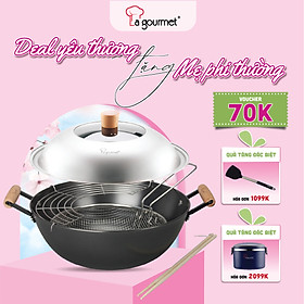 Chảo gang đúc công nghệ mới La gourmet Nitrigan™ 34cm lòng sâu 7L - 400543 (tốt cho sức khỏe, siêu bền)